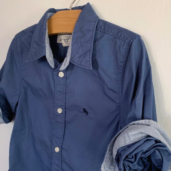 SOLD: H&M Boys Slate L/S Button Down Shirt, 7-8Y - Picture 3 of 4
